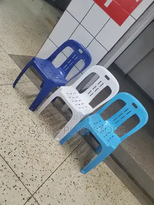 Blue/White/Sky Blue Plastic Chairs Plastic Chairs Armless