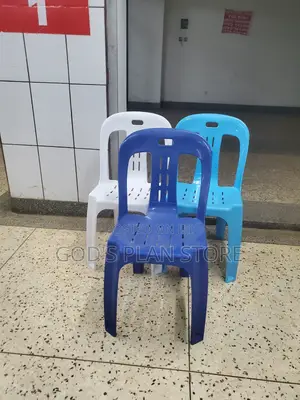 Blue/White/Sky Blue Plastic Chairs Plastic Chairs Armless