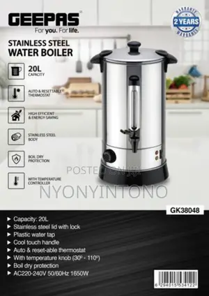 Geepass High-Quality 20liters Water Boiler Gk-38048