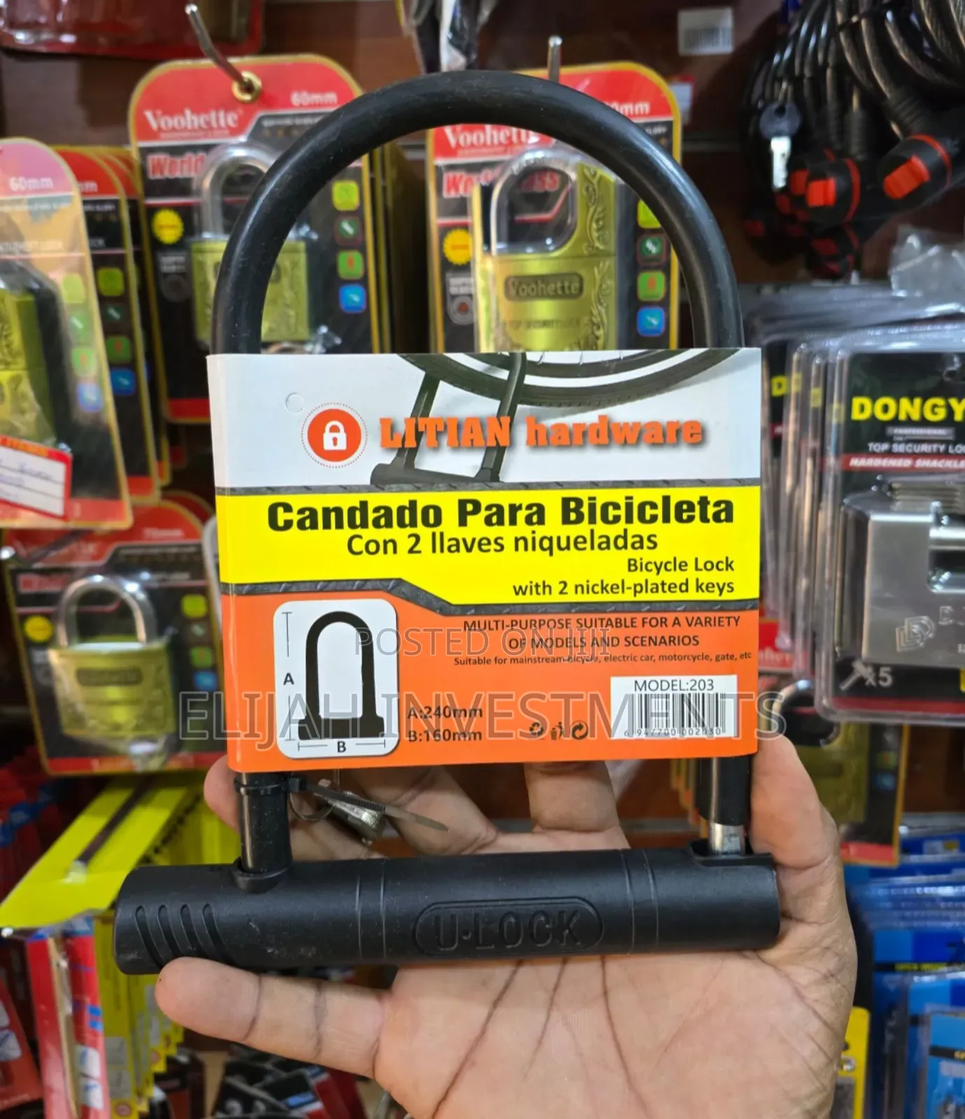 Anti-Theft Heavy Duty U Lock for Bikes,Motorbikes