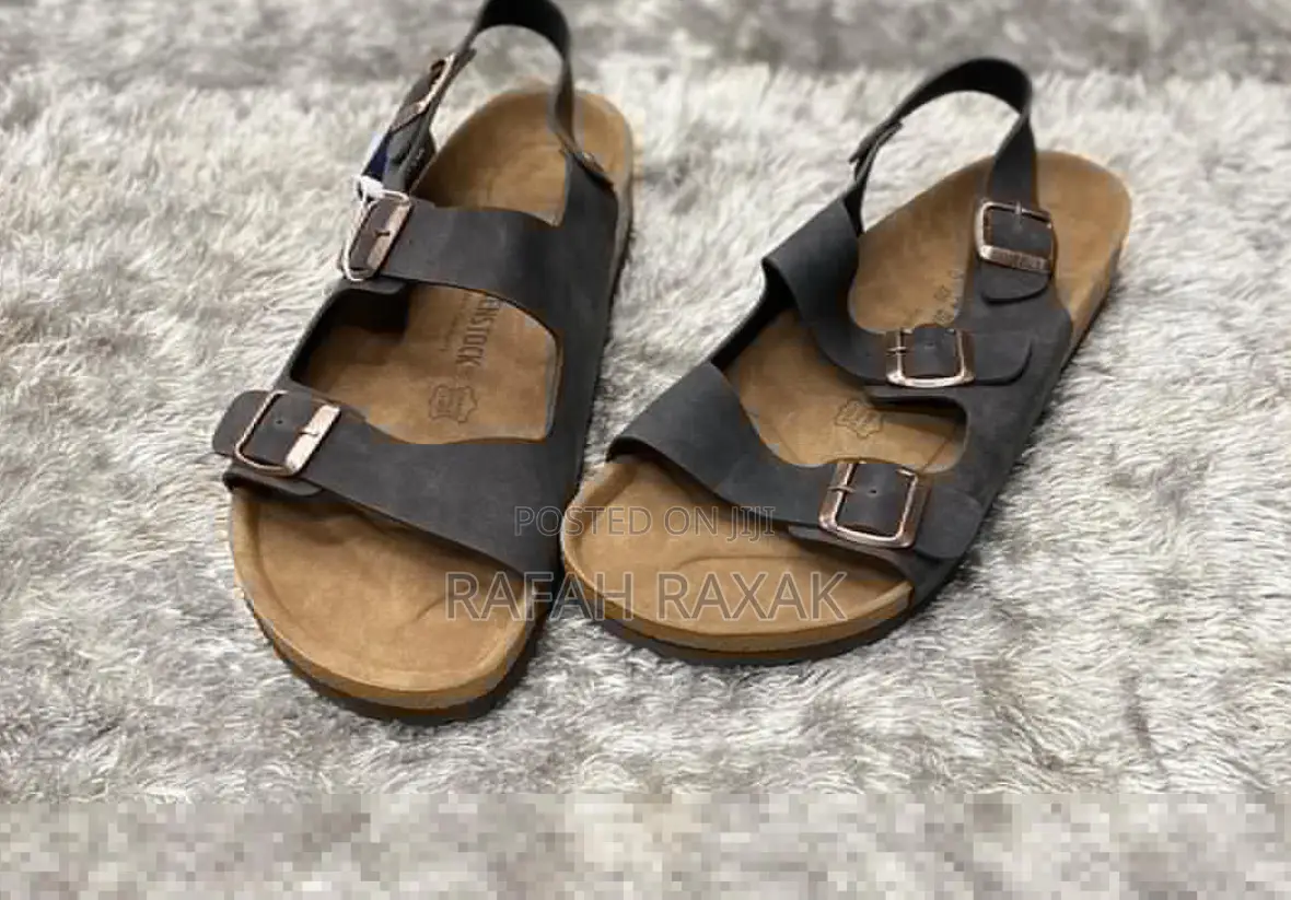 Men’S Coffee Brown Birkenstock Arizona Ankle Strap Sandals