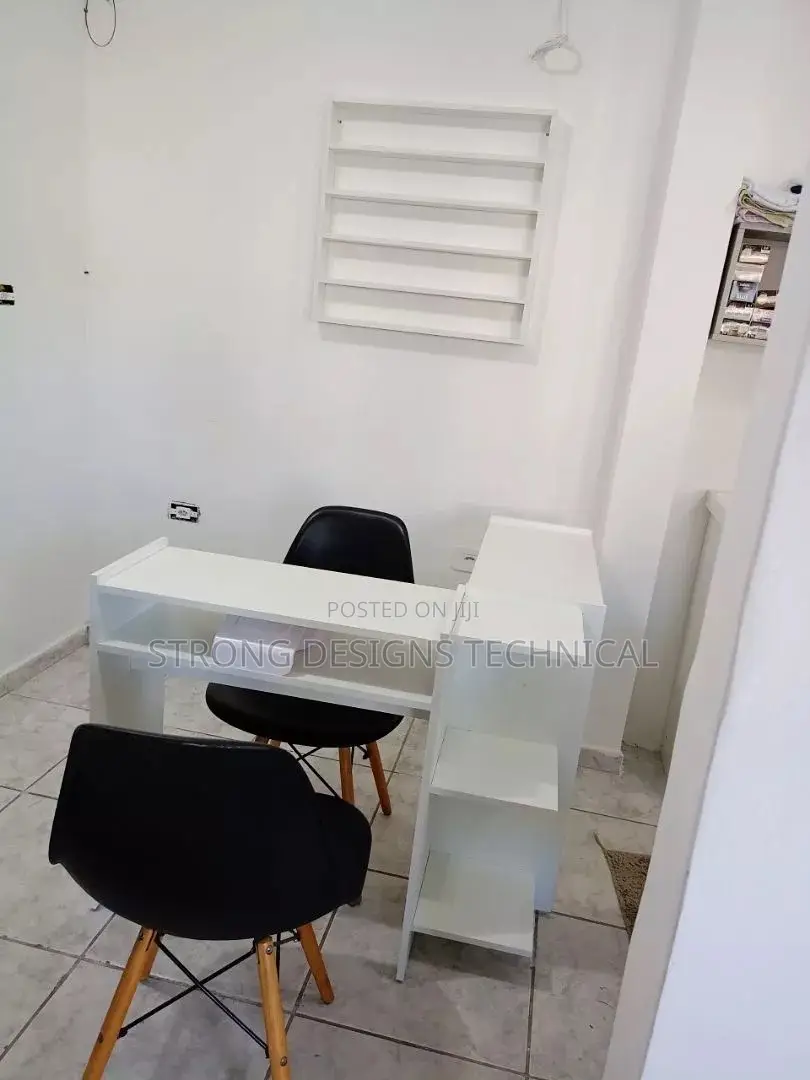 Manicure Table With A Nail Polish Shelf.