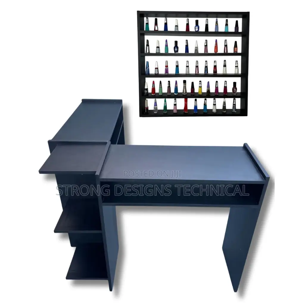 Manicure Table With A Nail Polish Shelf.