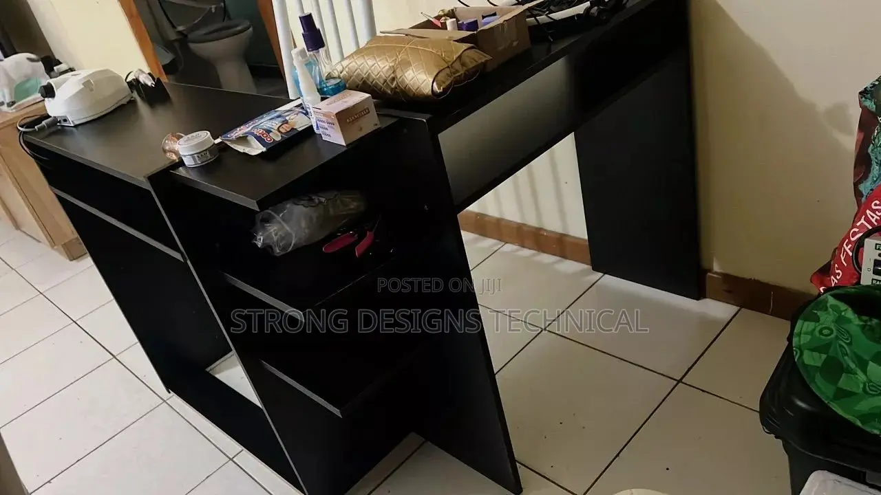 Manicure Table With A Nail Polish Shelf.