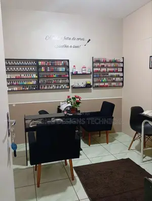 Manicure Table With A Nail Polish Shelf.