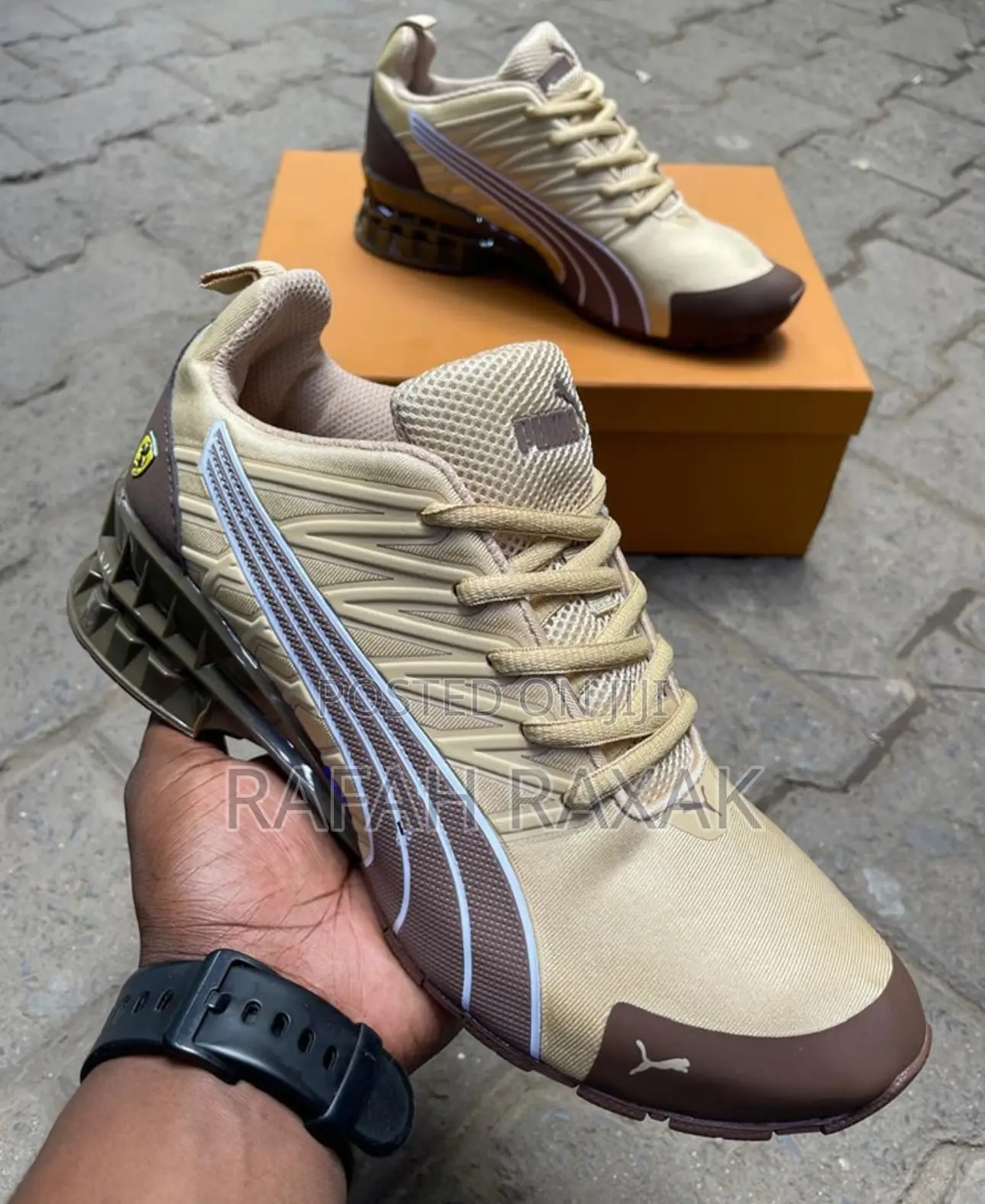 Men’S Super Classic Puma Ferrari Sport Trial Brown Sneakers