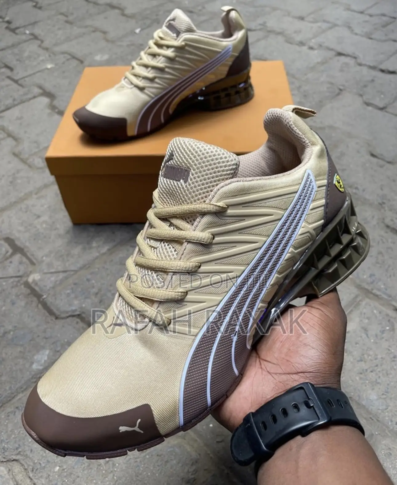 Men’S Super Classic Puma Ferrari Sport Trial Brown Sneakers