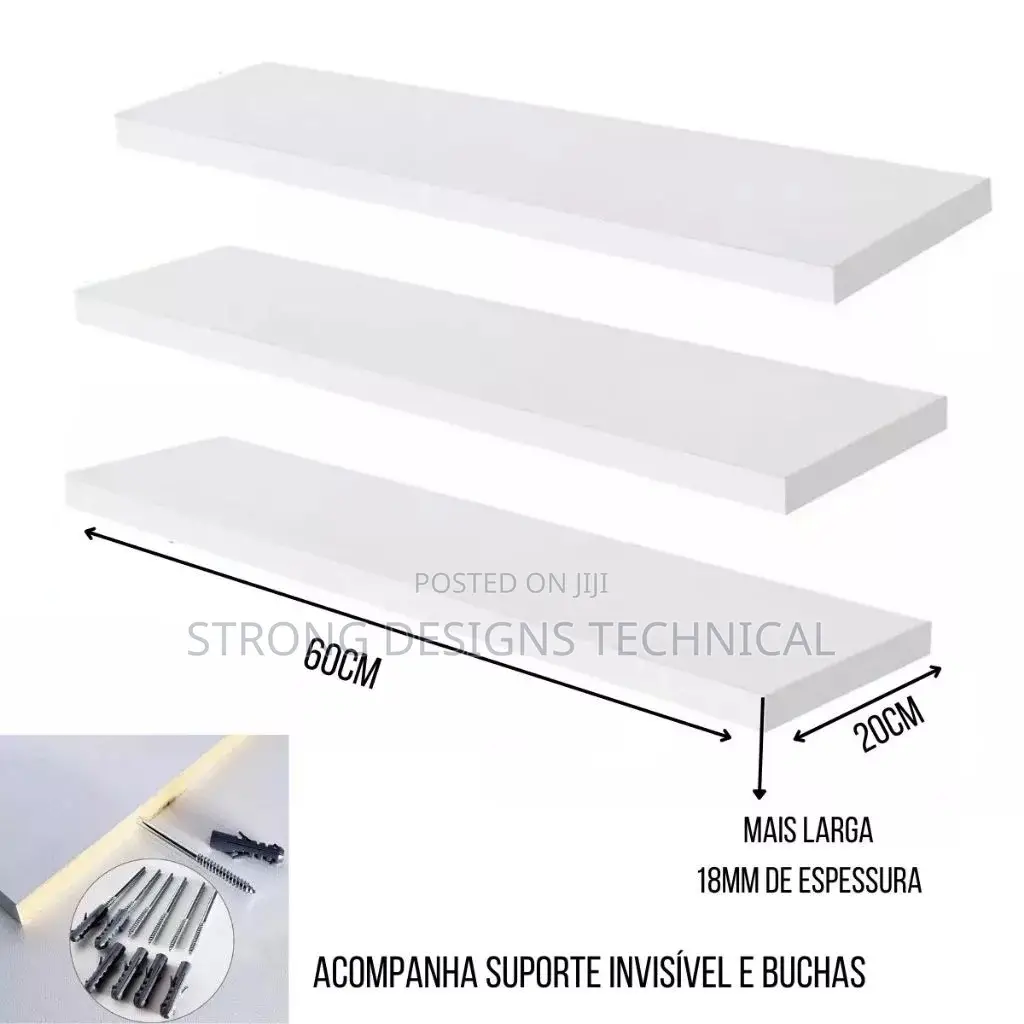 A Kit of 3 Floating Shelves for Homes/ Nail Salons/Boutiques