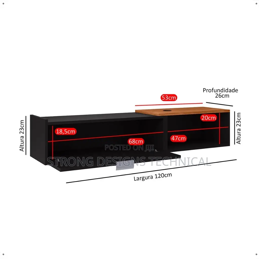 4ft Floating Tv Stand - Wall Unit.