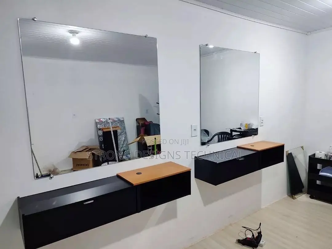 Two Salon Workstations With Mirror