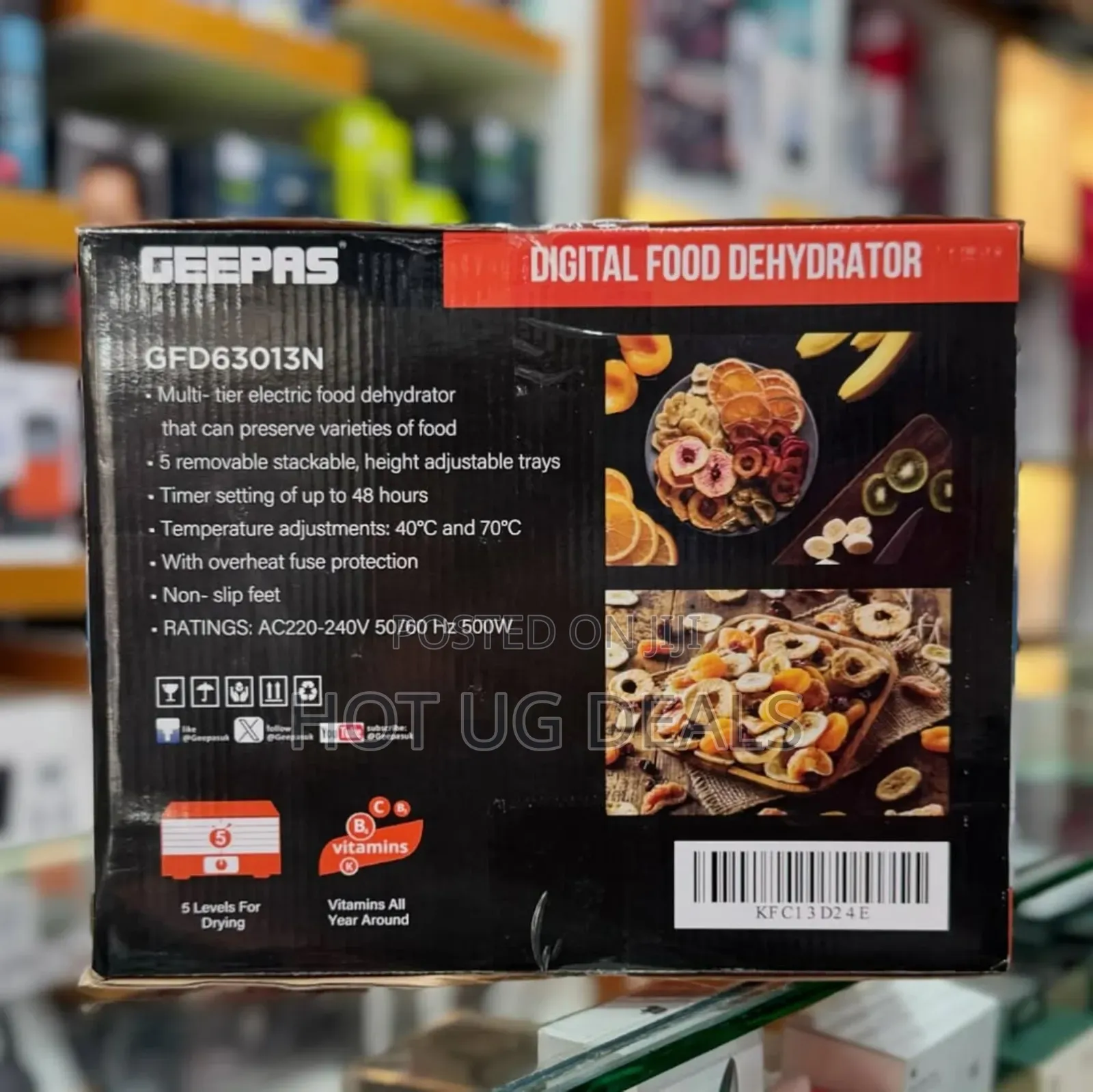 Geepas Food Dehydrator – Food Dryer With 5 Large Trays
