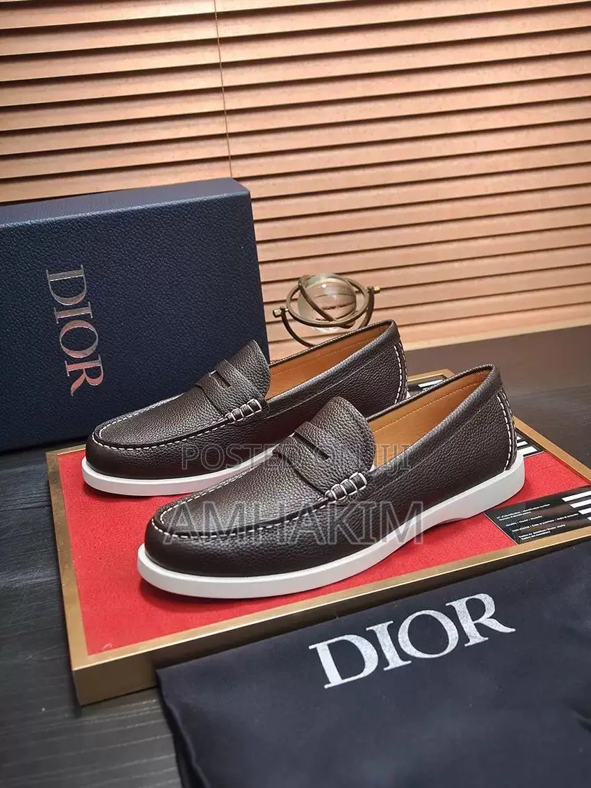 Classic Dior Designer Leather Moccasins in Stock