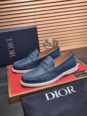 Classic Dior Designer Leather Moccasins in Stock