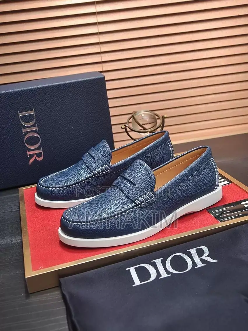 Classic Dior Designer Leather Moccasins in Stock