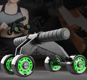 Roller Exerciser | 4 Wheel Ab Roller-Green/Black