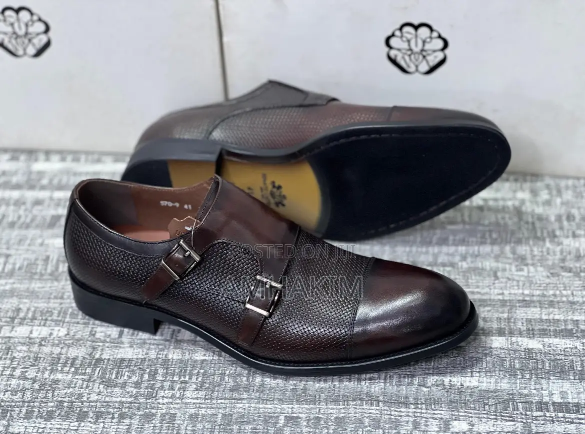 Classic Men Mat Designed Leather Monk Strap Gentles in Stock