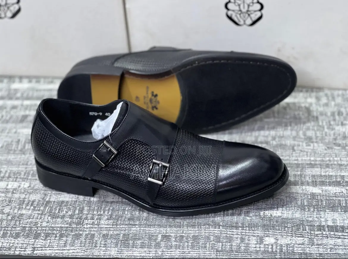 Classic Men Mat Designed Leather Monk Strap Gentles in Stock