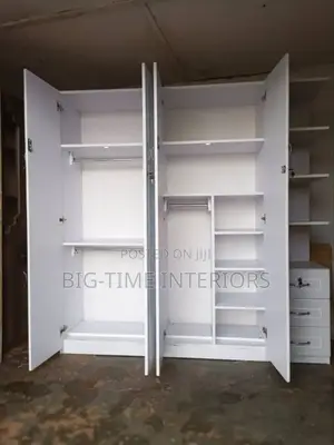 White 6*6feet Wooden Wardrobe