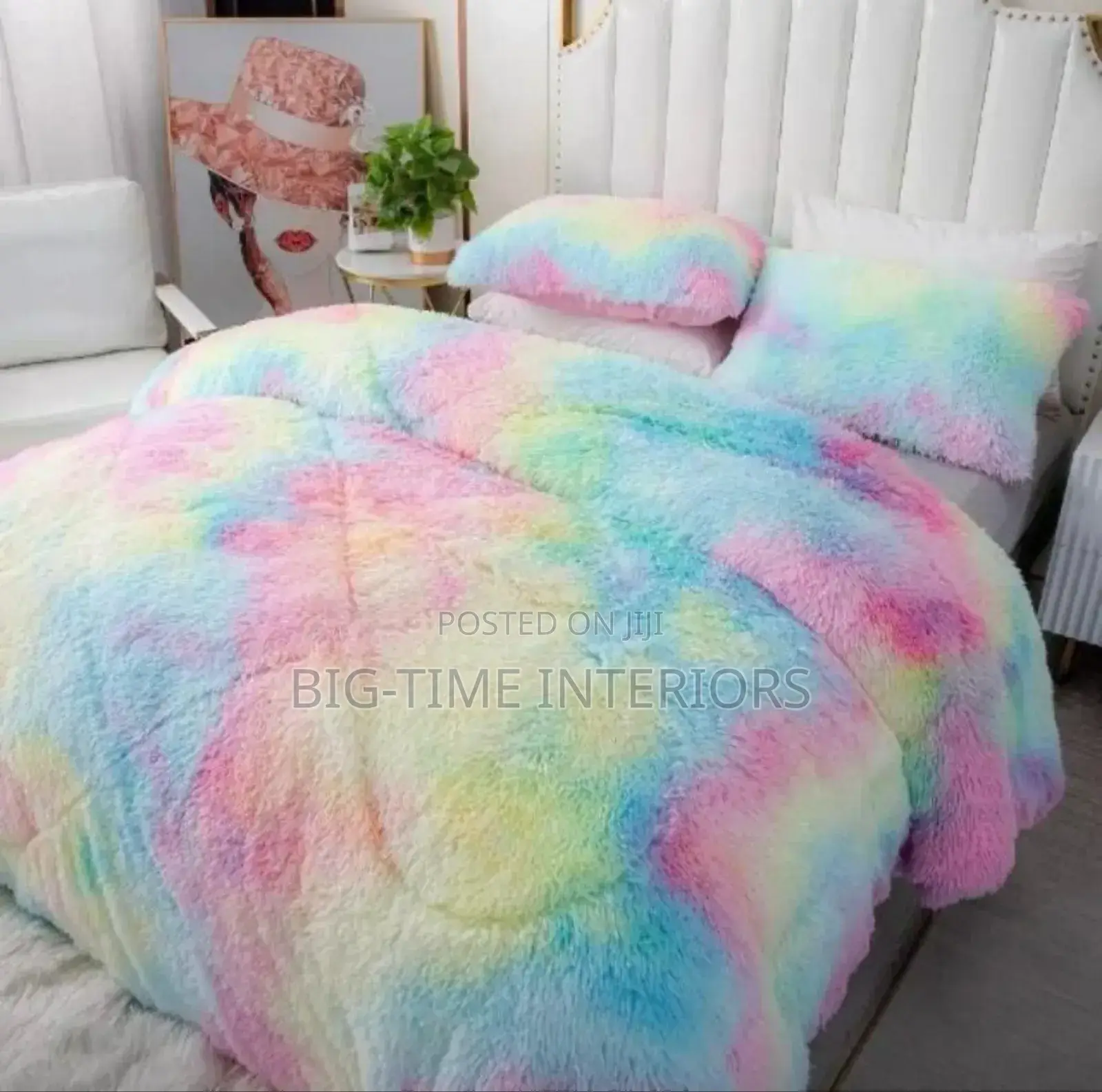 6pcs Fluffy Rainbow Duvet/Bedcover Set