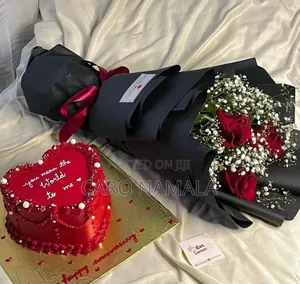 Photo - Wedding Anniversary Cake and Flowers