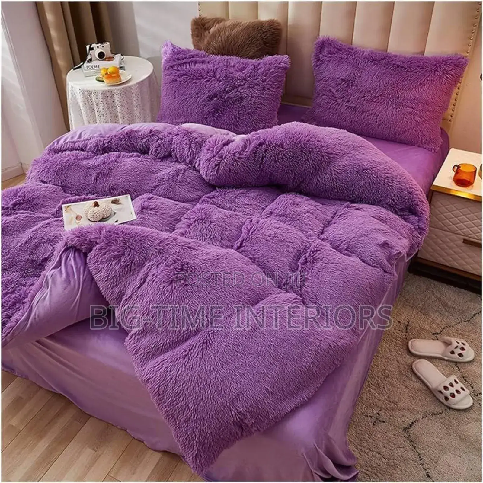 6pcs Purple Fluffy Duvet/ Comforter Set