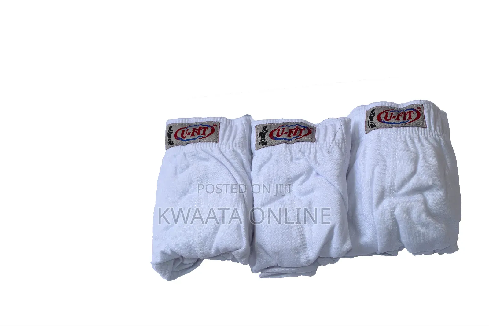 "U Fit" Men's Underwear Microfiber Briefs No Fly- All White