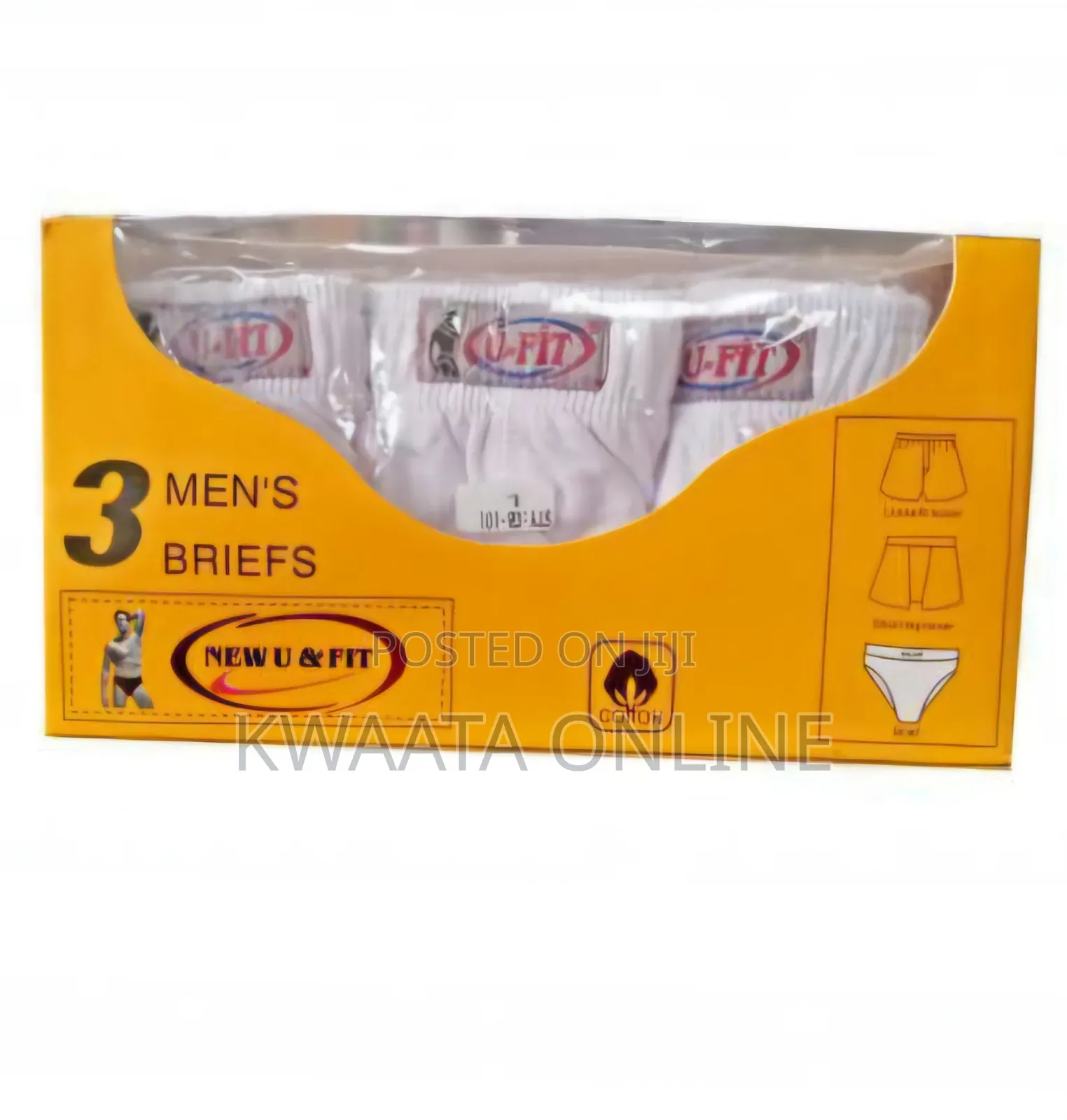 "U Fit" Men's Underwear Microfiber Briefs No Fly- All White
