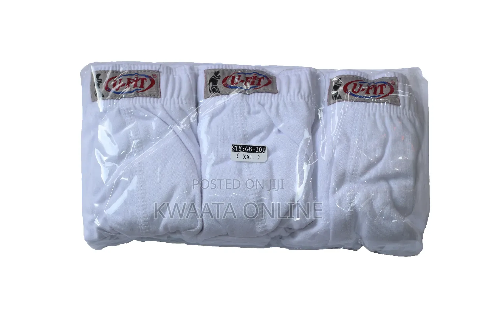 "U Fit" Men's Underwear Microfiber Briefs No Fly- All White