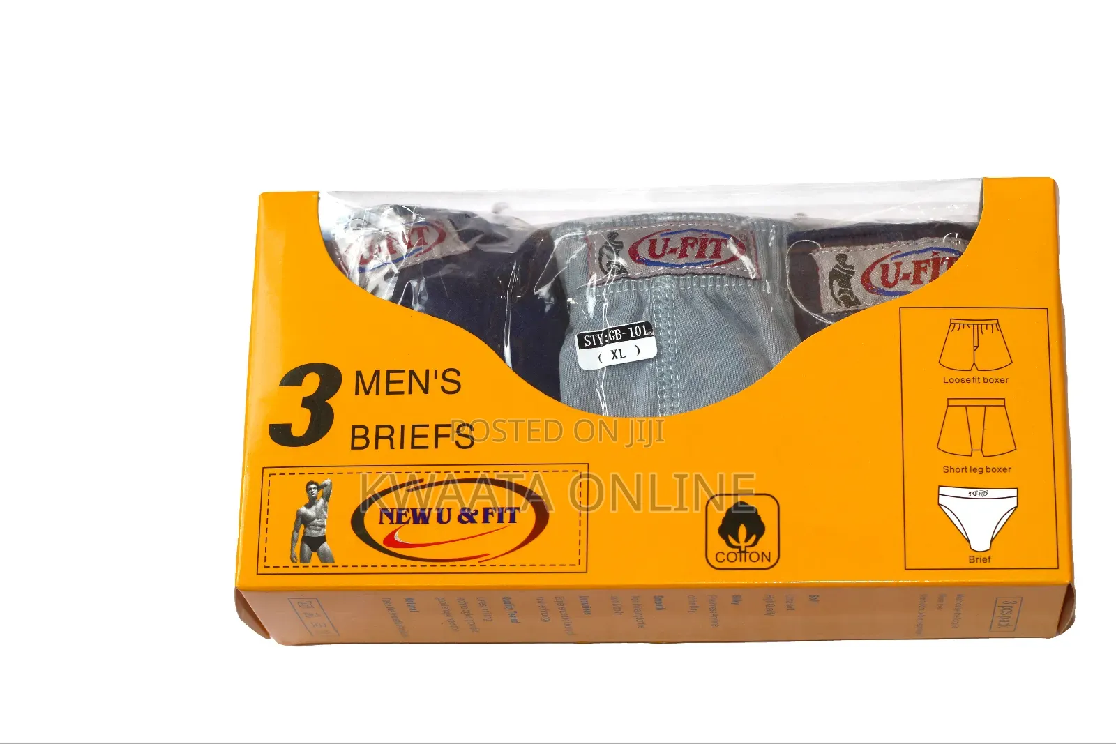 Mens Boxers Briefs 3 Pieces Underwear Mid Waist Briefs