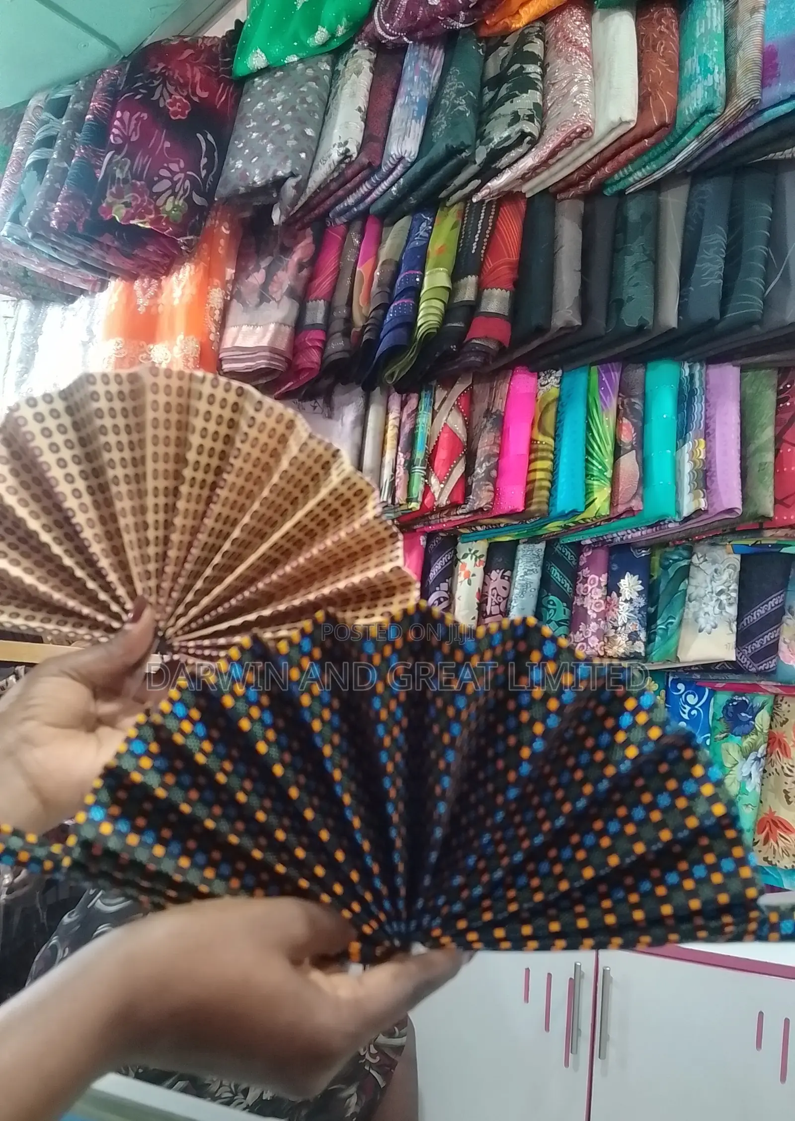 African Print Hand Held Fans