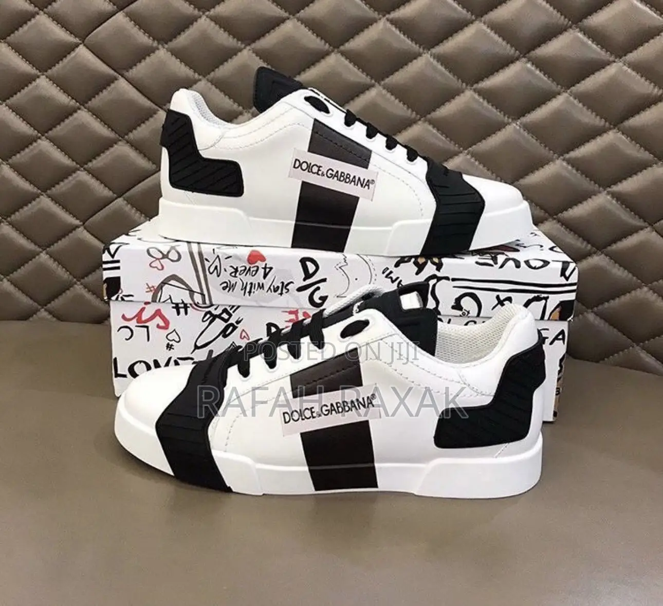 White Luxury Dolce Gabbana Fashion Designer Sneakers