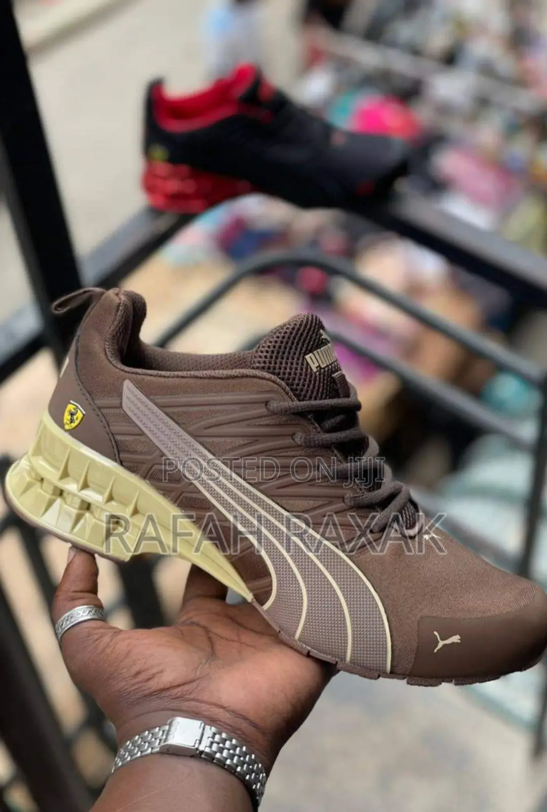 Original Coffee Brown Puma Ferrari Trail Luxury Sneakers
