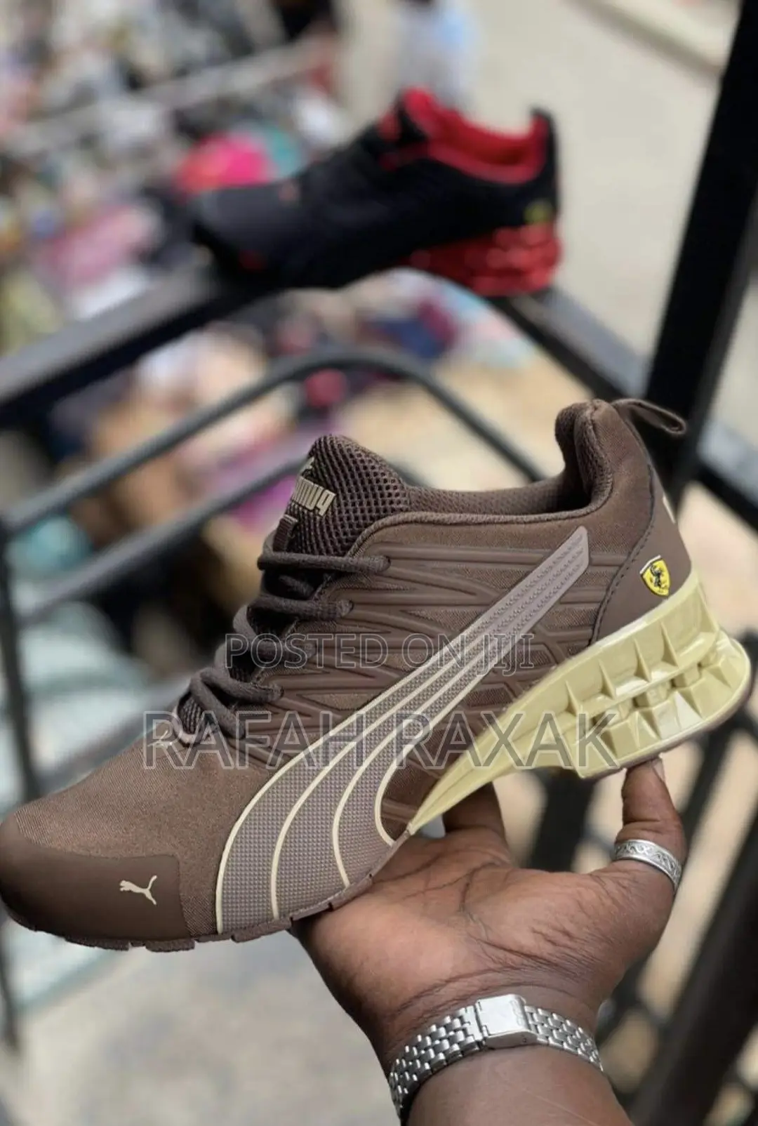 Original Coffee Brown Puma Ferrari Trail Luxury Sneakers