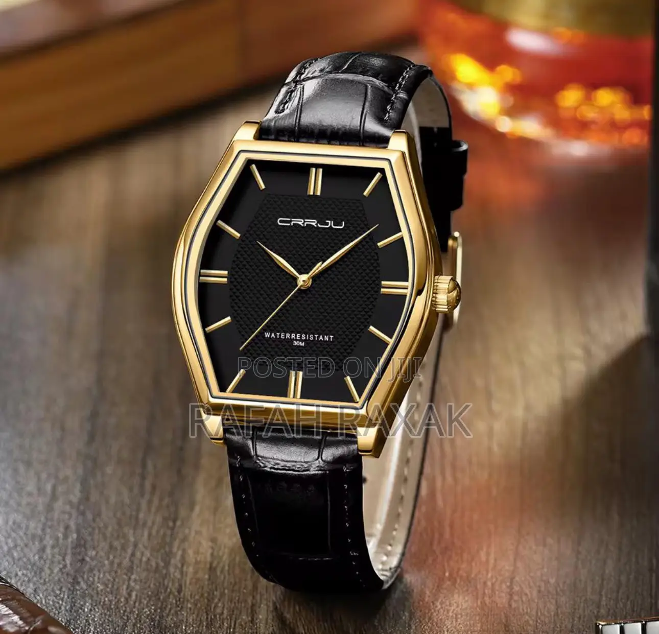 Original Classic Black Leather Crrju 5020 Wrist Watch