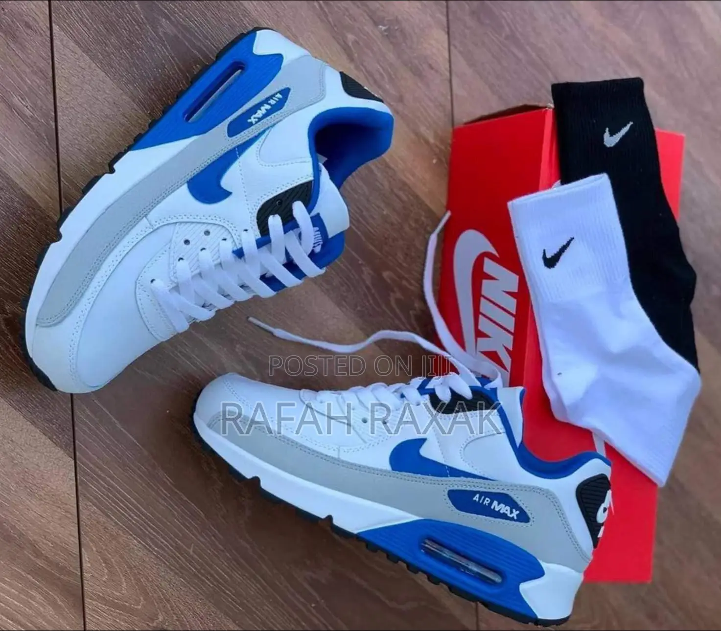 New Classic Nike Air Max 90 White/Blue/Grey Sneakers