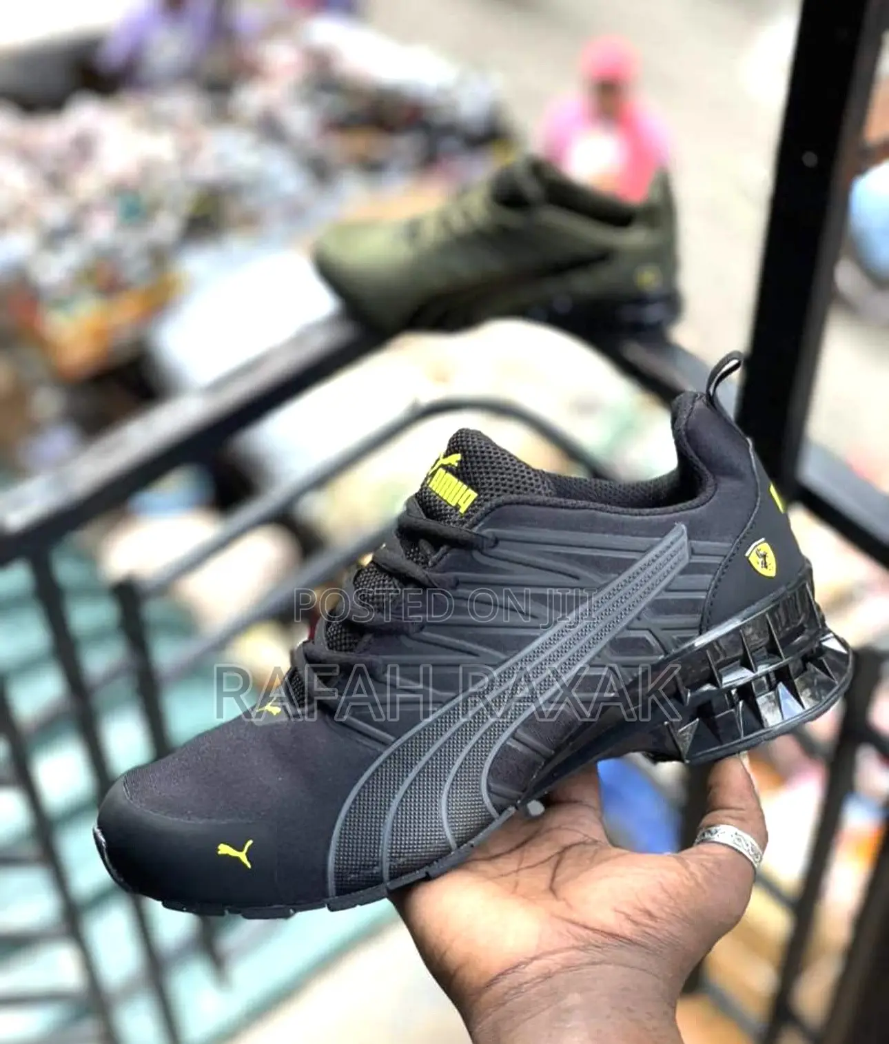 Men’S Super Classic Triple Black Puma Ferrari Trail Sneakers