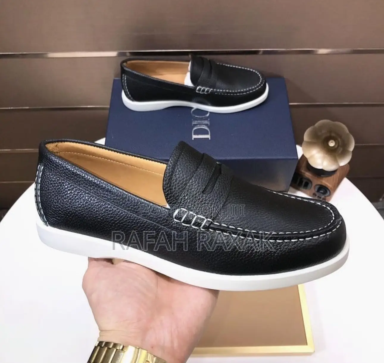 Men’S Super Classic Black/White Casual Dior Loafer Moccasins