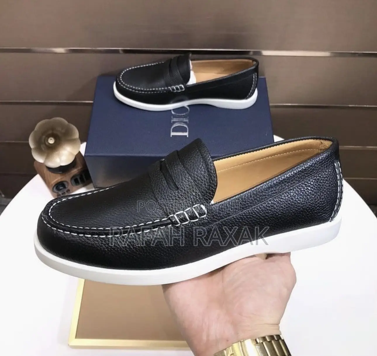 Men’S Super Classic Black/White Casual Dior Loafer Moccasins