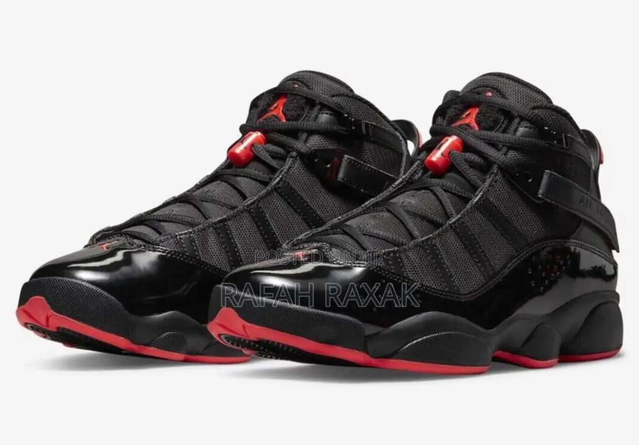 Original Black/Red Jordan 6 Rings Sneakers
