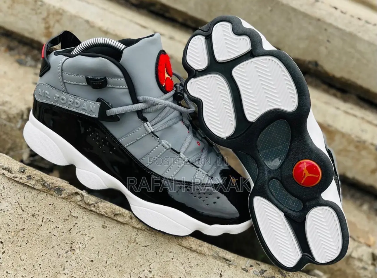 New Super Classic Grey/Black Air Jordan 6 Rings Sneakers