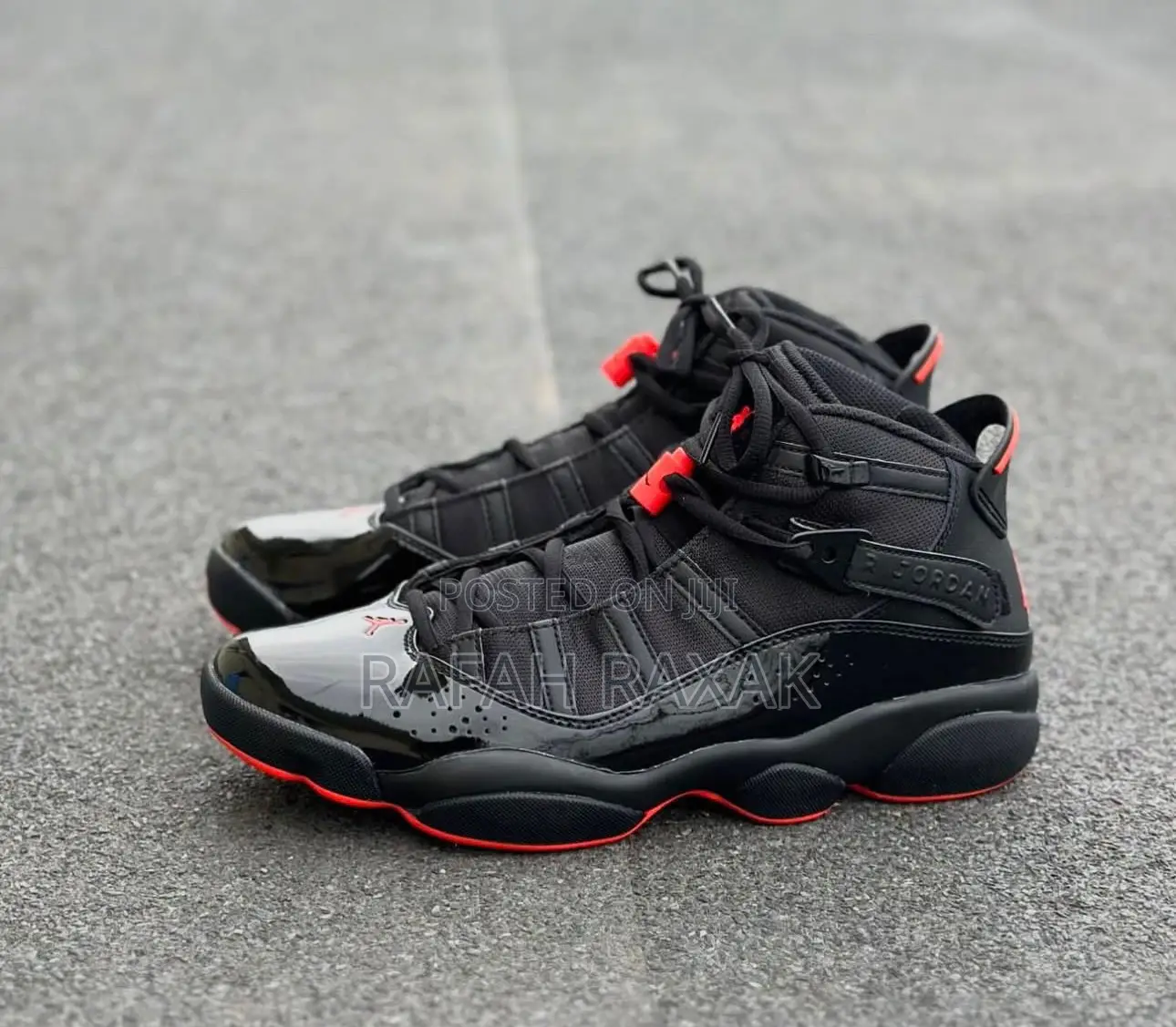Nike Air Jordan 6 Rings Black Infrared High Top Sneakers