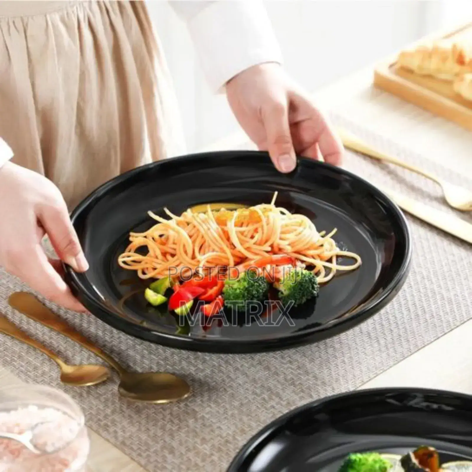 Plain Black Plates Dinner Plates Set of 6