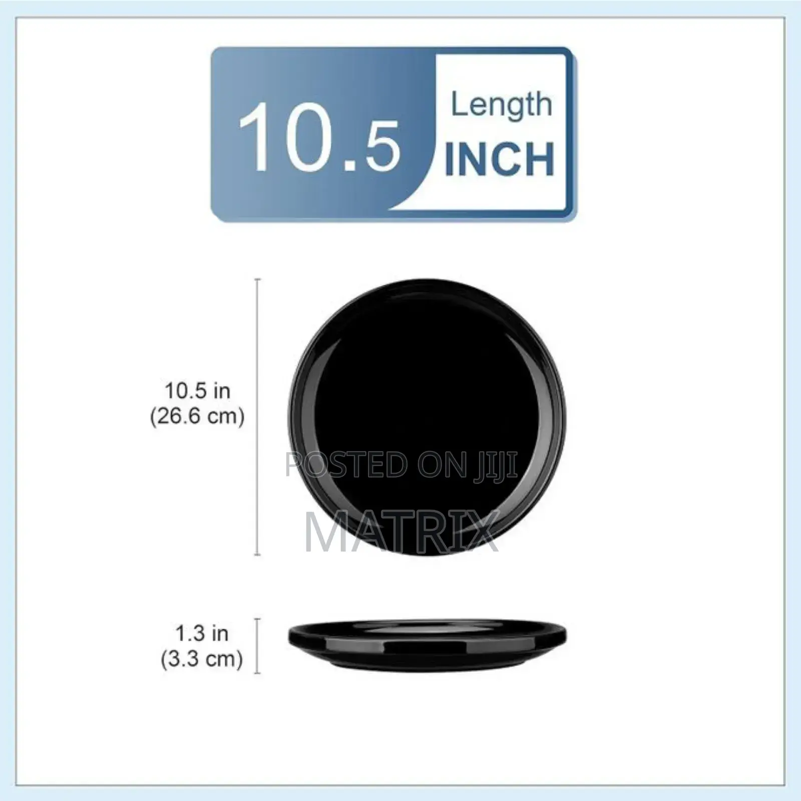 Plain Black Plates Dinner Plates Set of 6