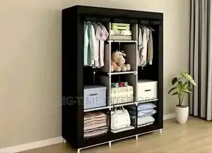 Black 3column Metallic and Cloth Closet