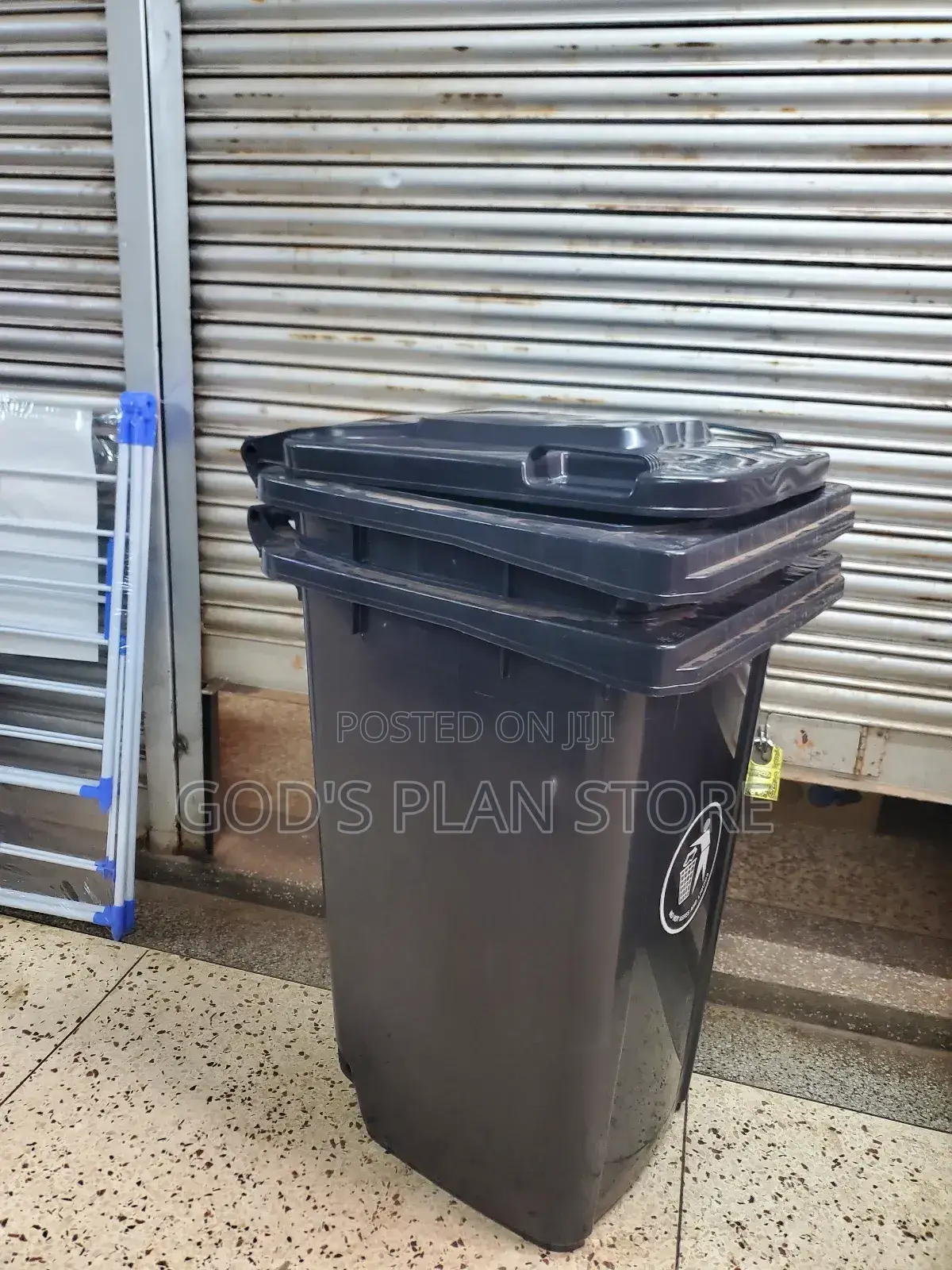 Black 240litres Plastic Dust Bins