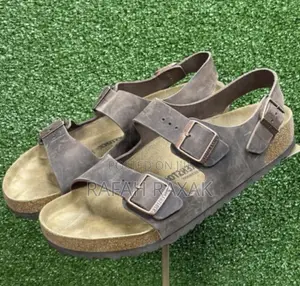 Men’S Pale Brown Ankle Strap Birkenstock Milano Sandals