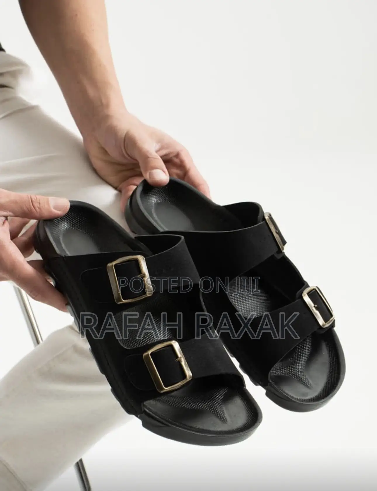 New Classic Men’S Black Comfortable Sandals