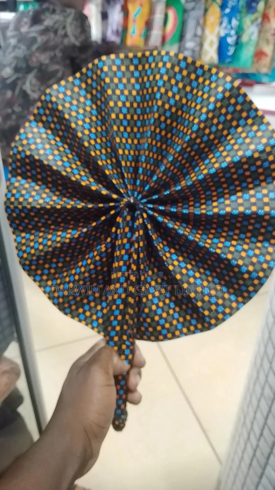 African Print Hand Held Fans