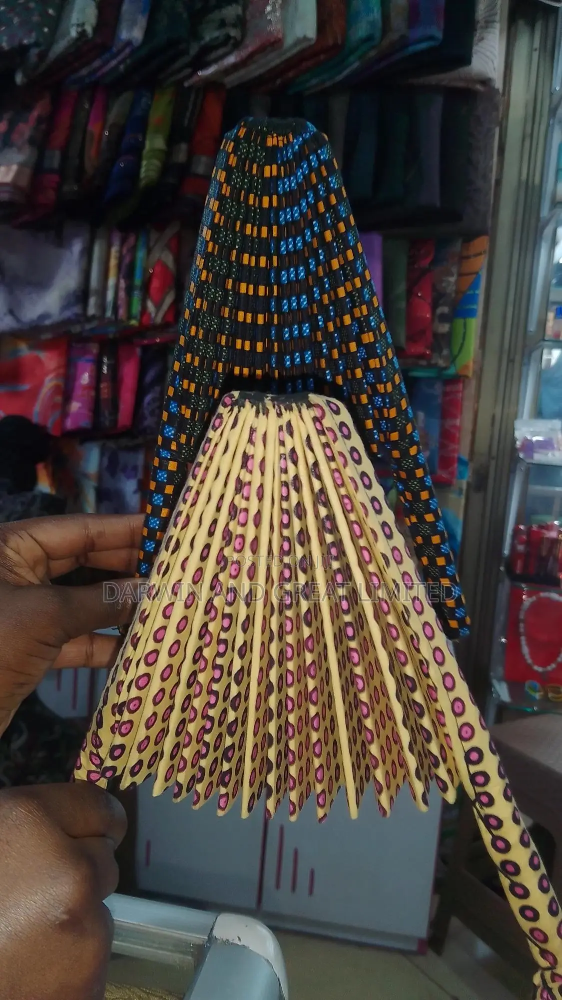 African Print Hand Held Fans