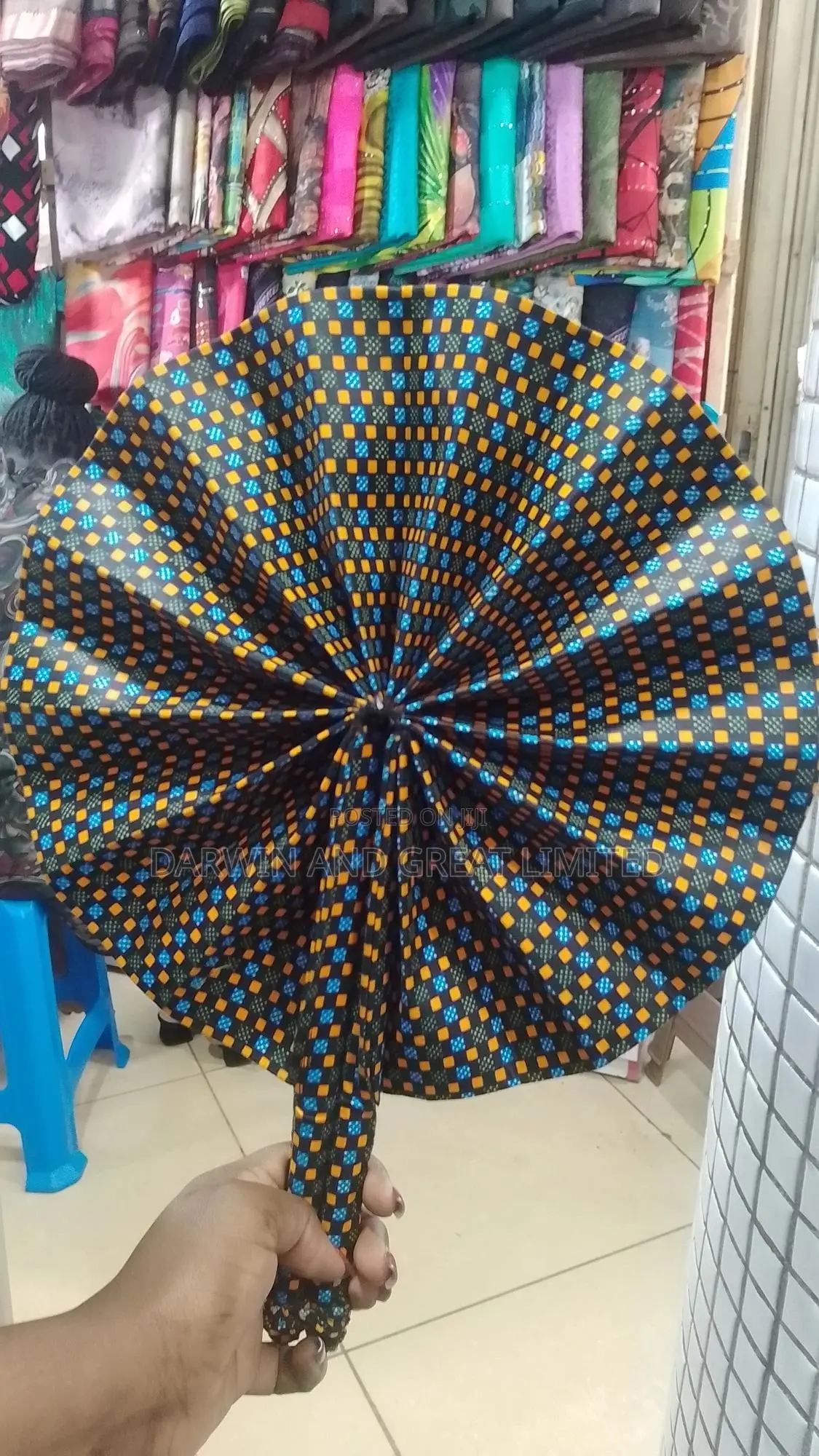 African Print Hand Held Fans
